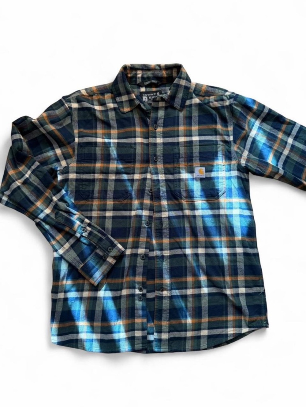 Carhartt Men's Blue Plaid Flannel Shirt